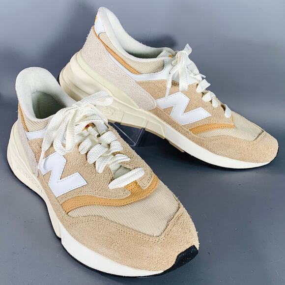 New Balance Other - NEW BALANCE 997R Size 12 Cream Taupe Color Block Suede Chunky Sole Sneakers
